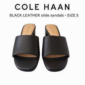 Cole Haan Black Leather Slide Sandals · Size 5